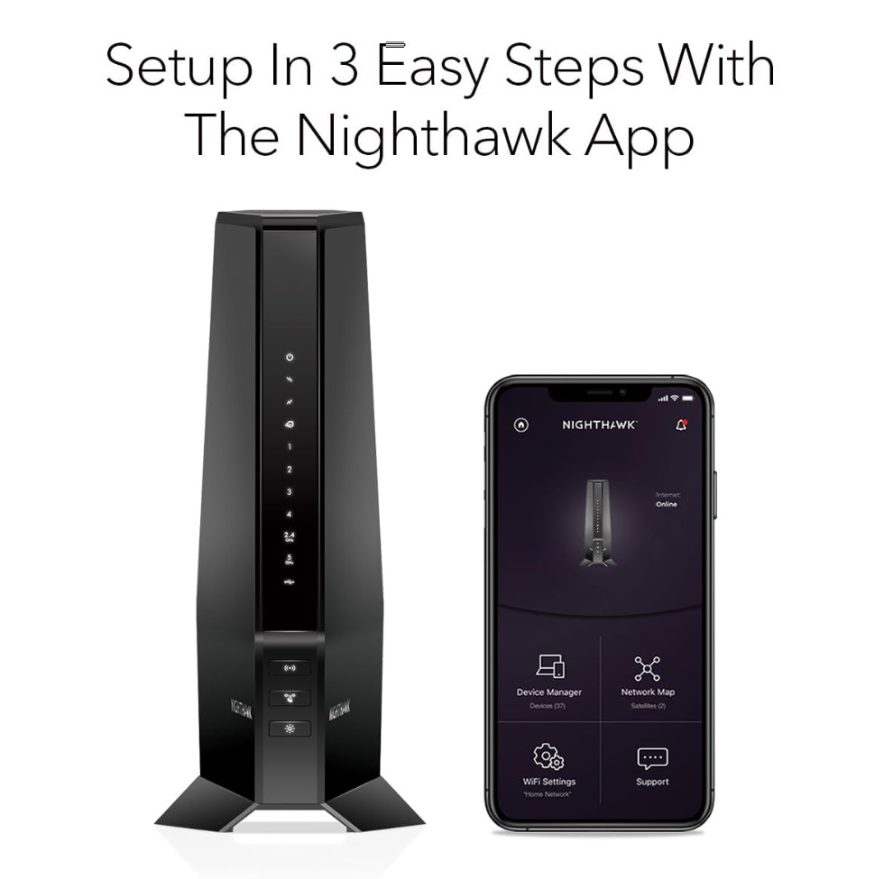New NETGEAR Nighthawk Dual Band WiFi 6 AX2700 Cable Modem Router Damaged Box