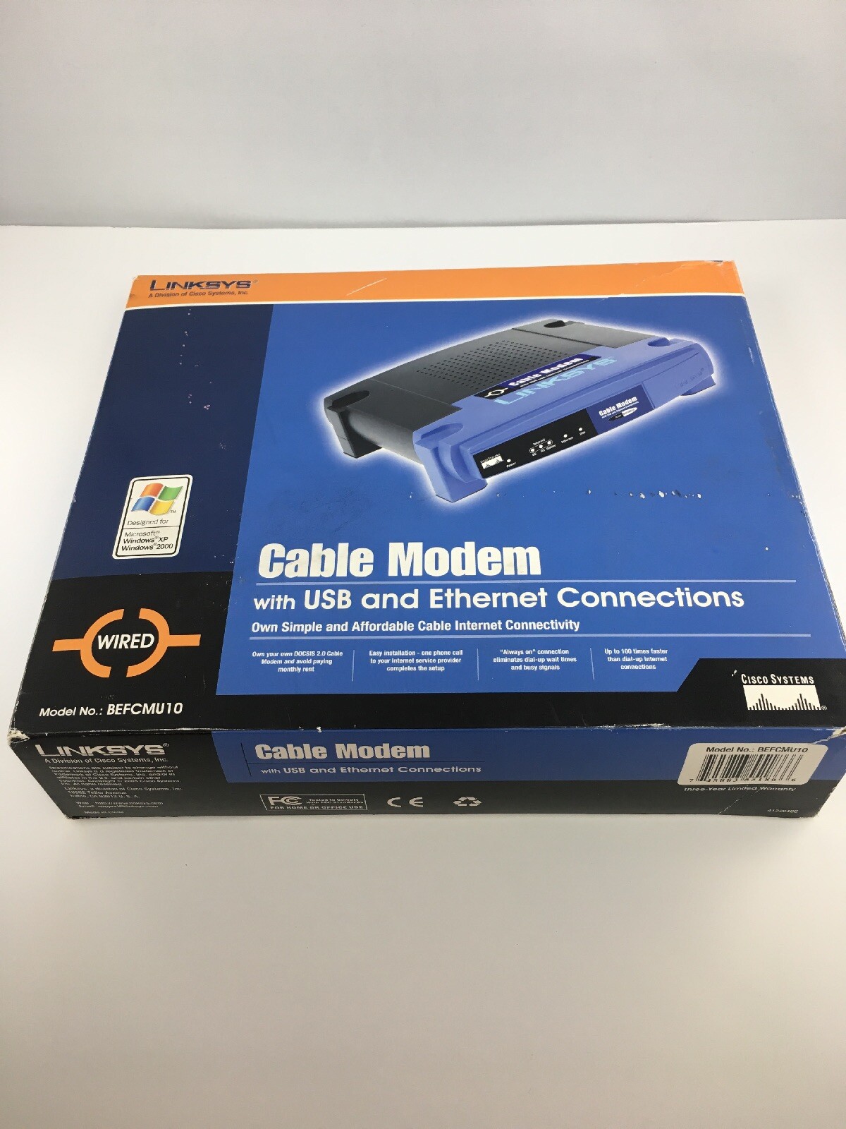 Linksys Cable Modem BEFCMU10 42.88 Mbps New Open Box
