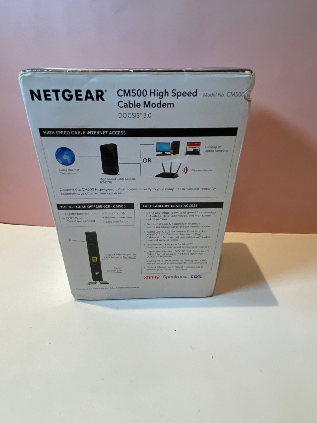 NETGEAR Cm500-1aznas 16×4 DOCSIS 3.0 Cable Modem Max Download Speeds of 686mbps