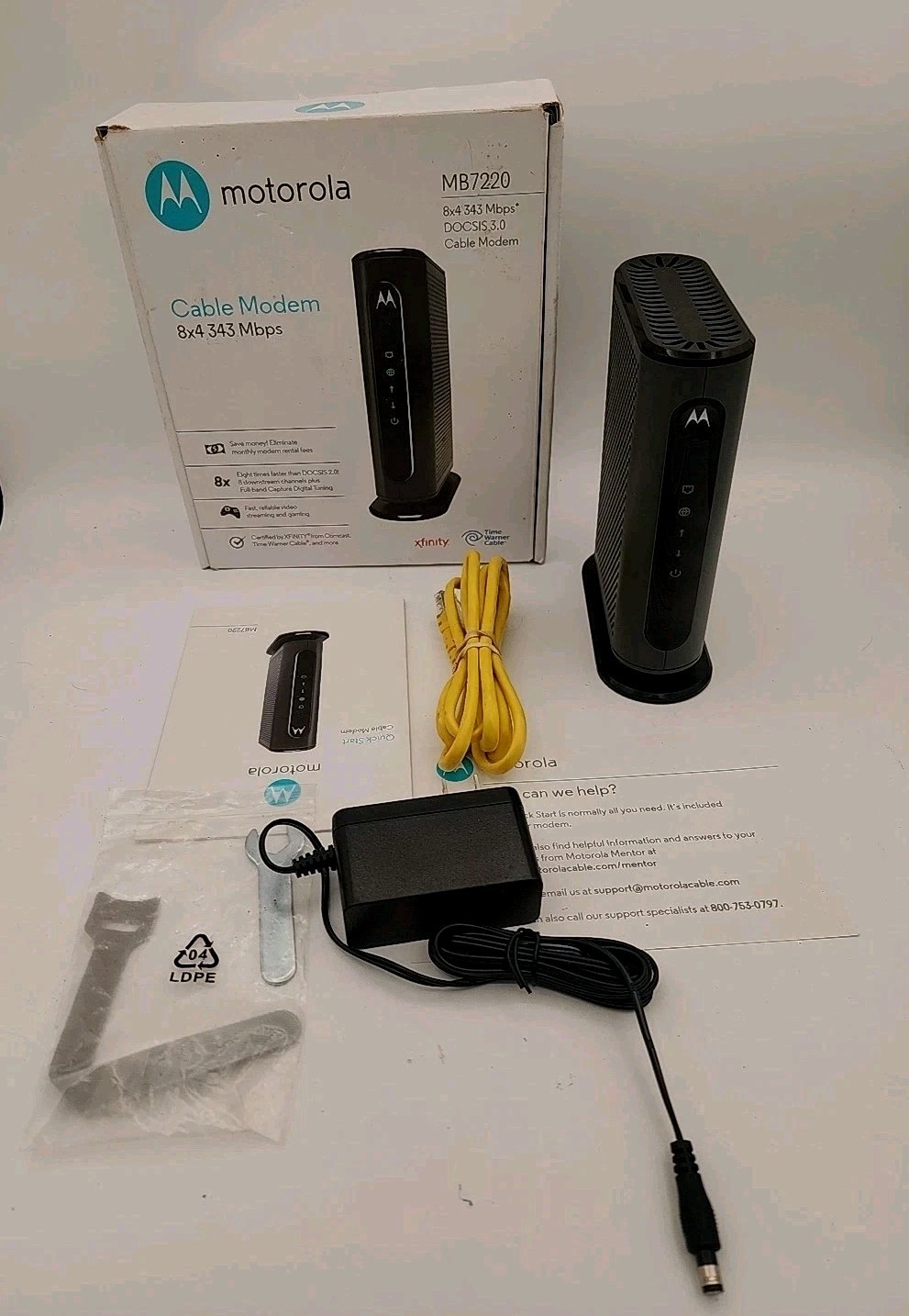 MOTOROLA CABLE MODEM 8X4 343 Mbps MB7220 DOCSIS 3.0