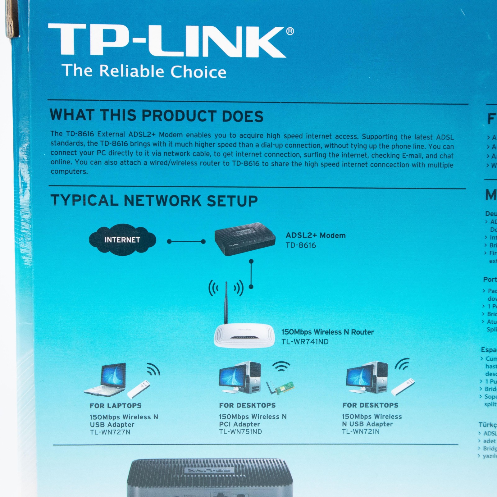 TP-Link TD-8616 External ADSL2+ Modem 10/100 Ethernet 1-Port Wired DSL Black