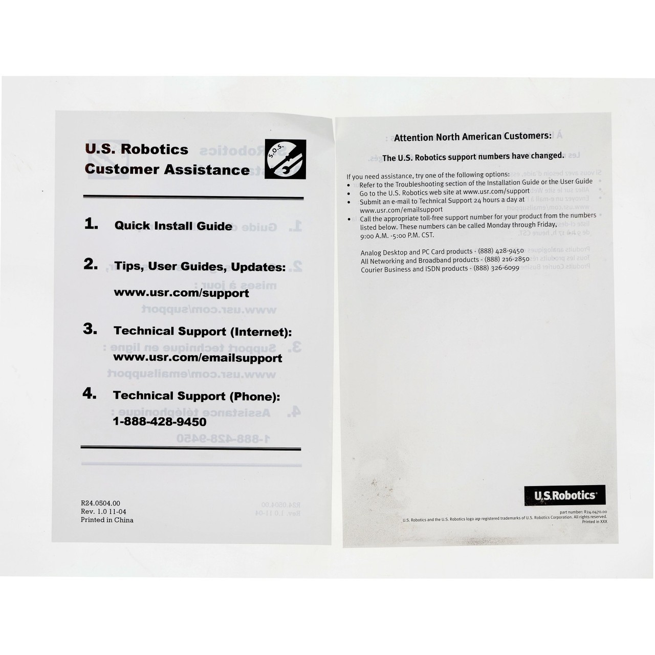 US Robotics USR5686E 56K External Serial Fax Modem V92 V90 Data Voice
