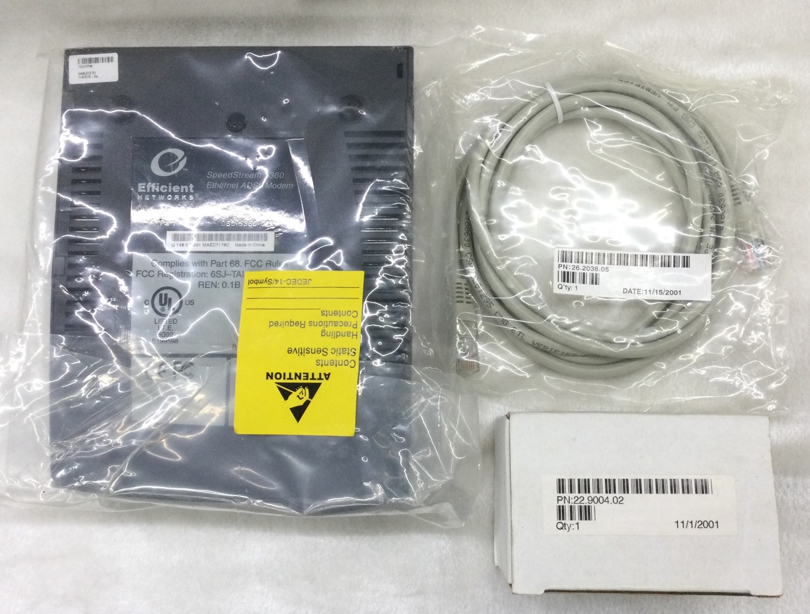 Efficient Networks SpeedStream 5360 Modem with Transformer and Cable