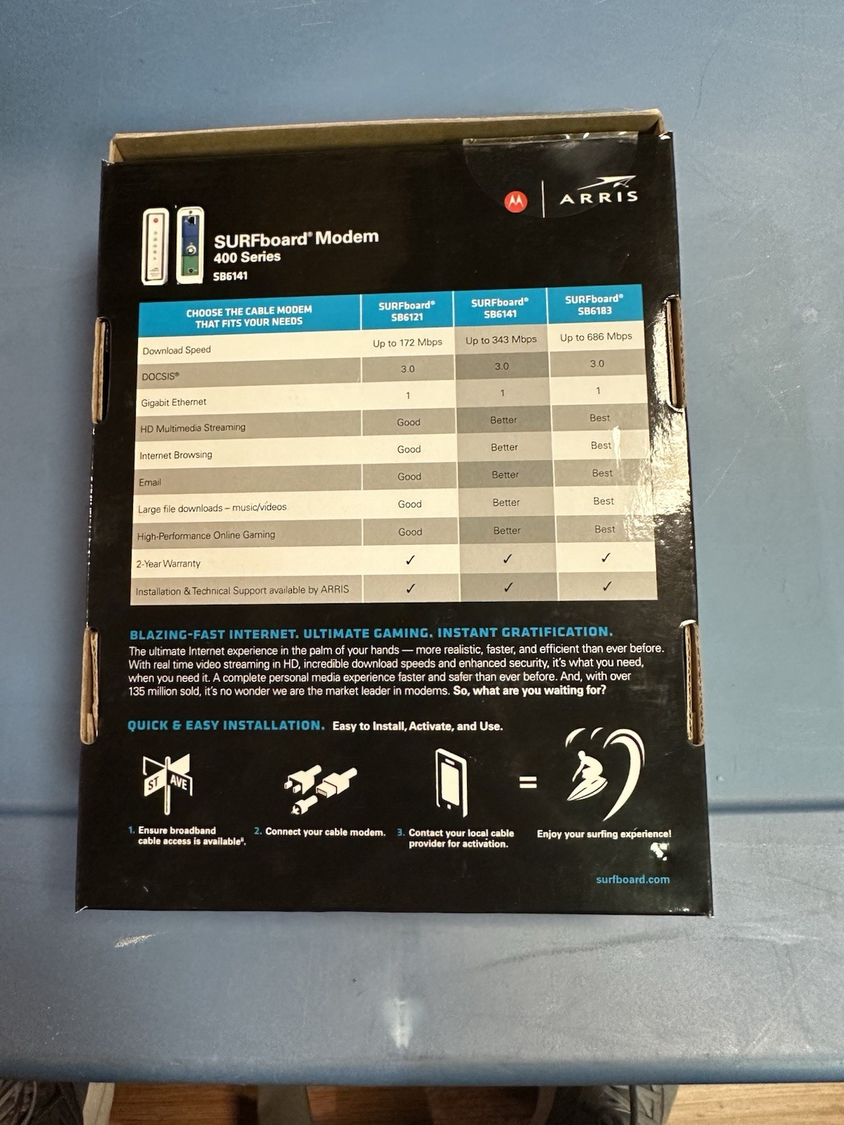 ARRIS SURFboard SB6141 Docsis 3.0 Cable Modem