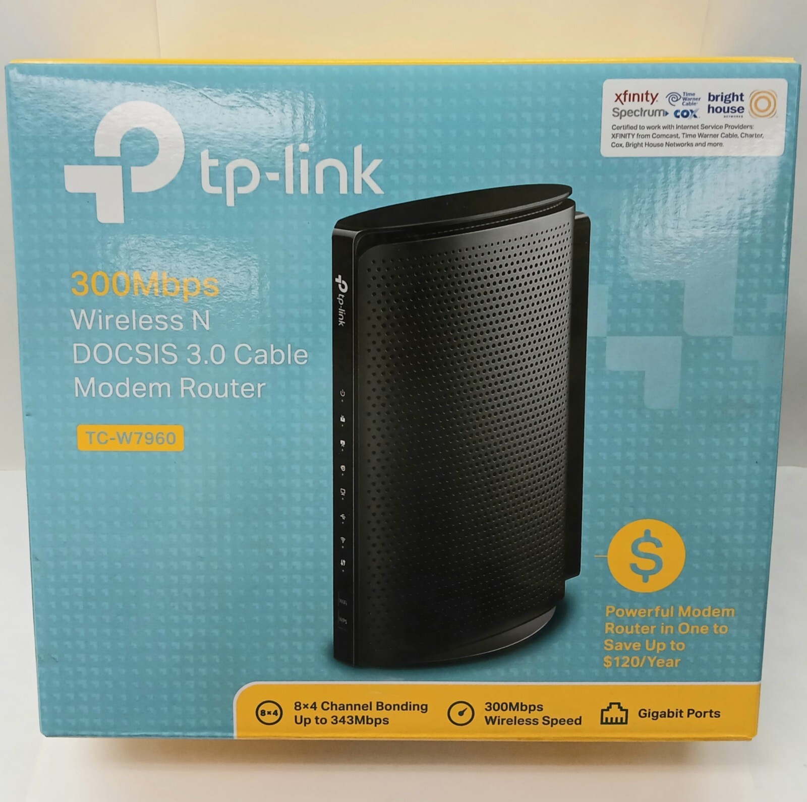 TP-Link TC-7610 343Mbps DOCSIS 3.0 High Speed Cable Modem – Black