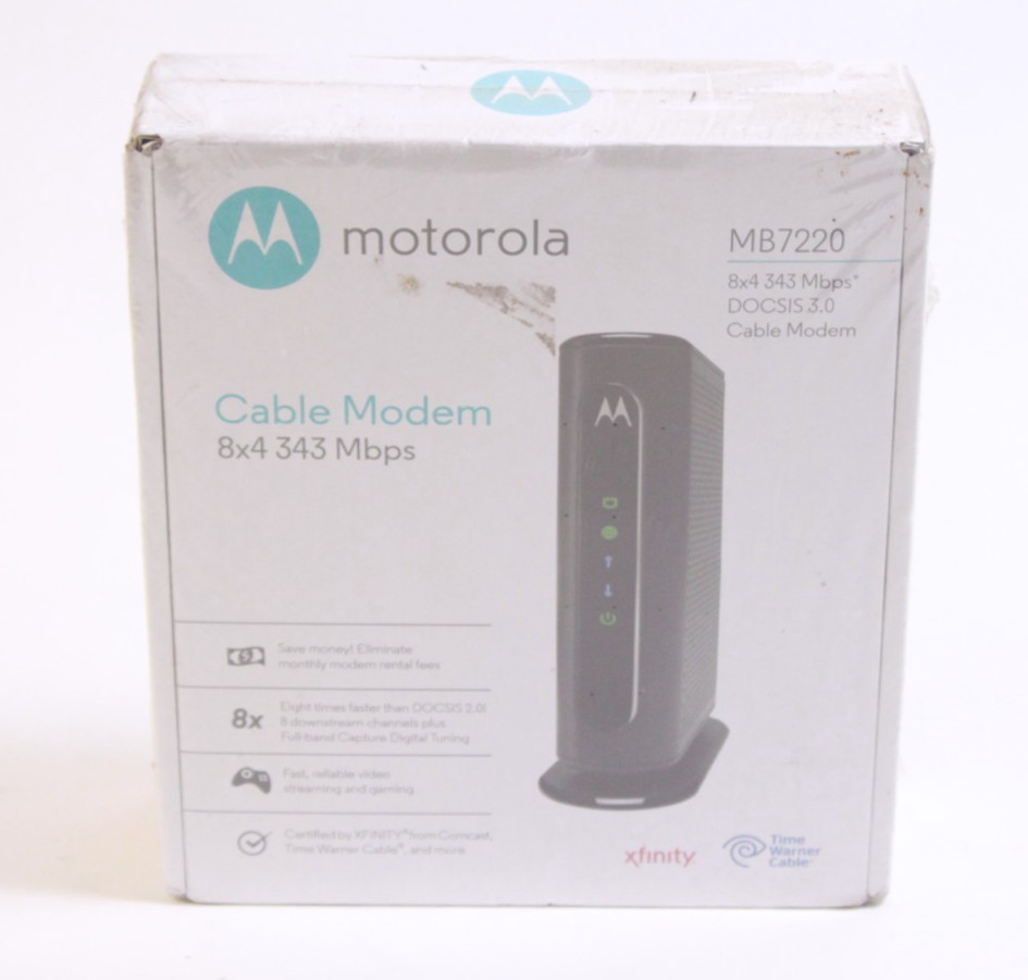 Unused Motorola MB7220-10 8×4 343Mbps DOCSIS 3.0 Cable Modem