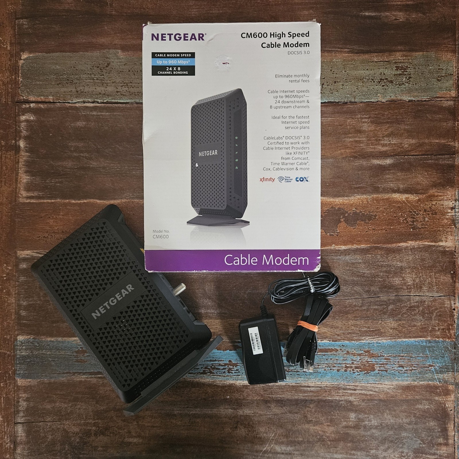 NETGEAR High Speed Cable Modem CM600 Compatible Xfinity Spectrum Cox TV Internet