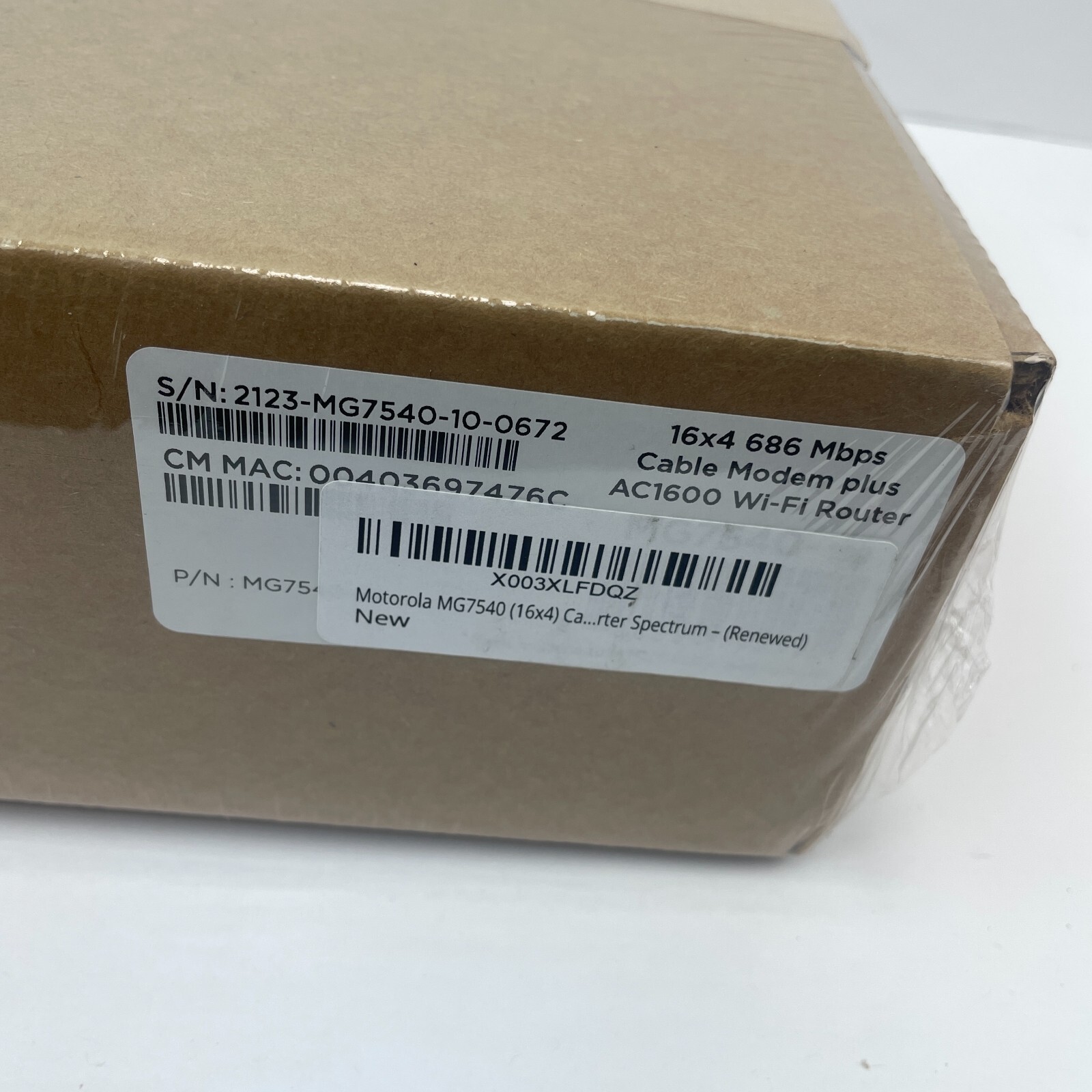 Motorola MG7540 16×4 Cable Modem Plus Wifi Router AC1600 *REFURBISHED