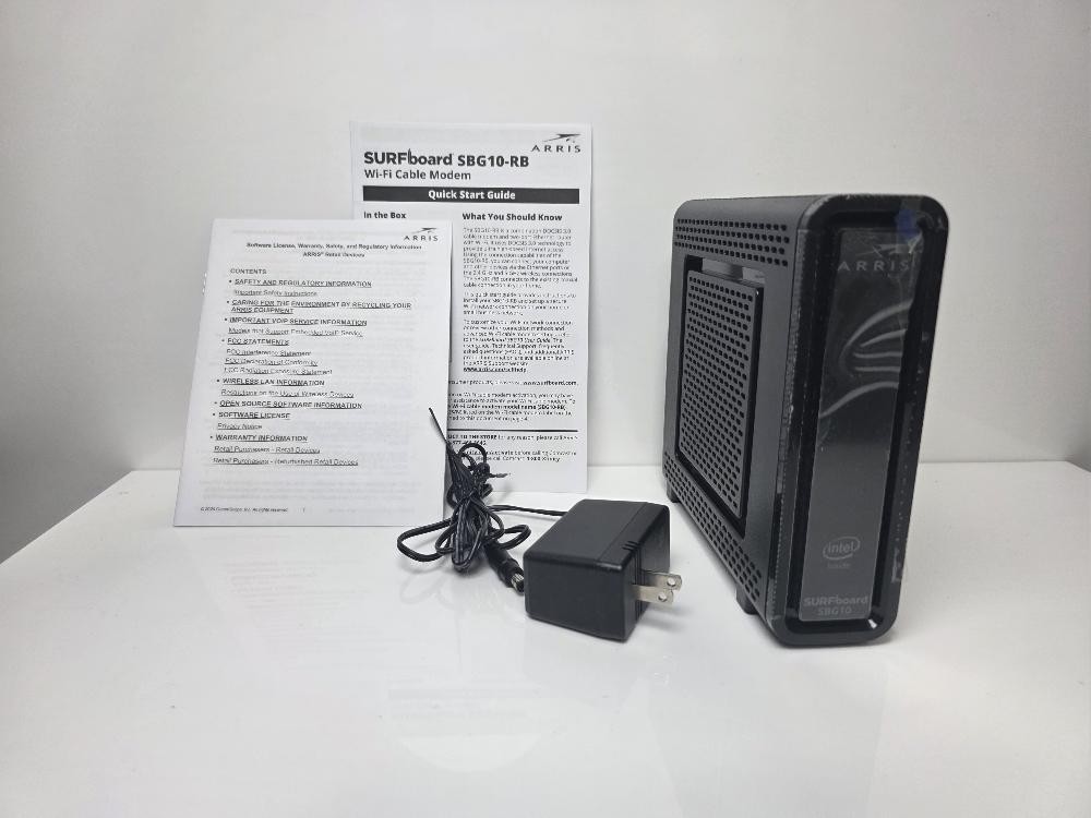 ARRIS SBG10 DOCSIS 3.0 Modem Router AC1600 WiFi Gigabit Refurbished