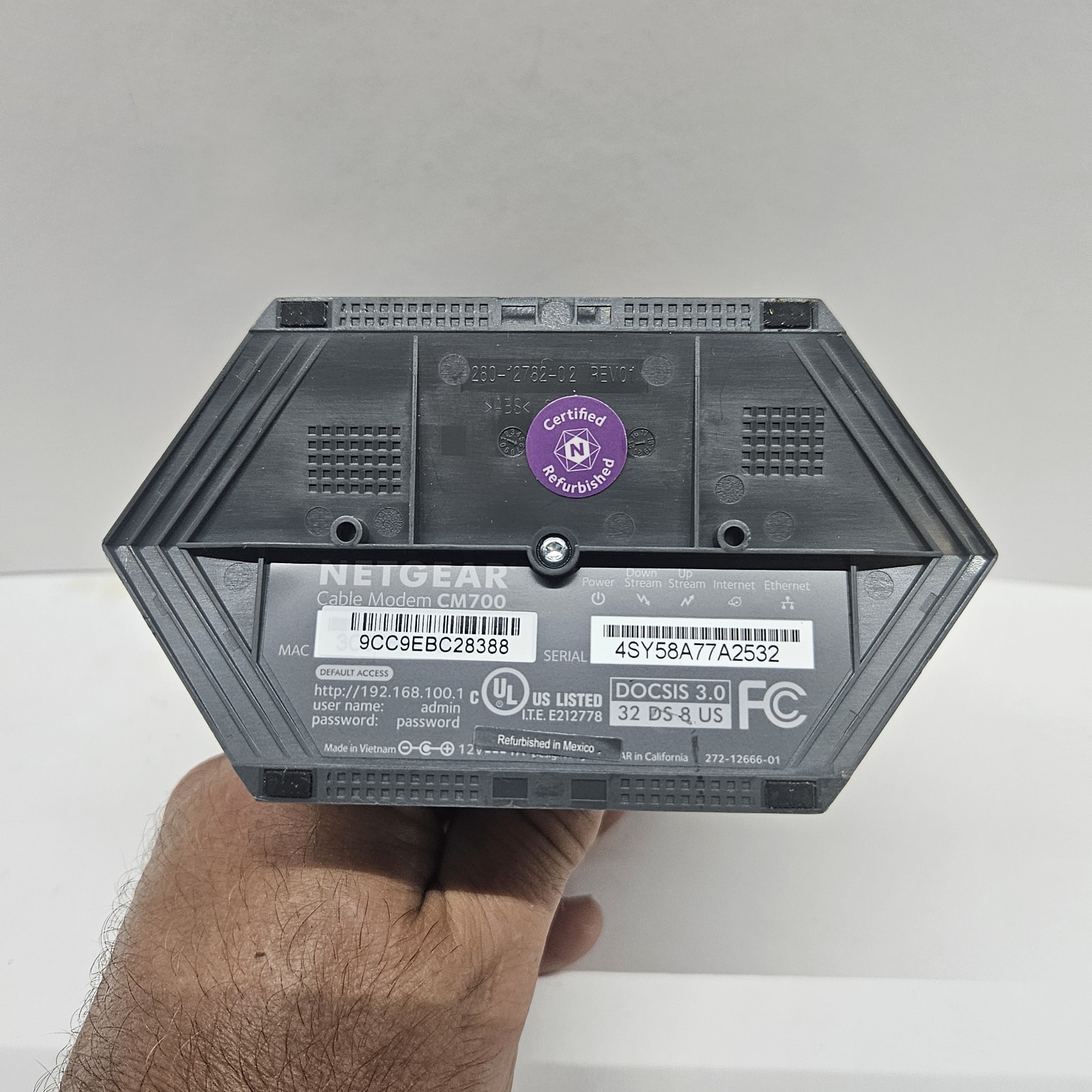 NETGEAR CM700-100NAS Cable Modem (REFURBISHED)