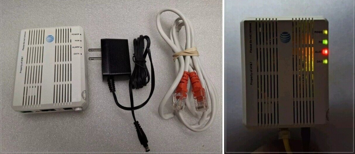 AT&T Alcatel Lucent Optical Network Terminal G-010G-A w/AC Adapter (B)