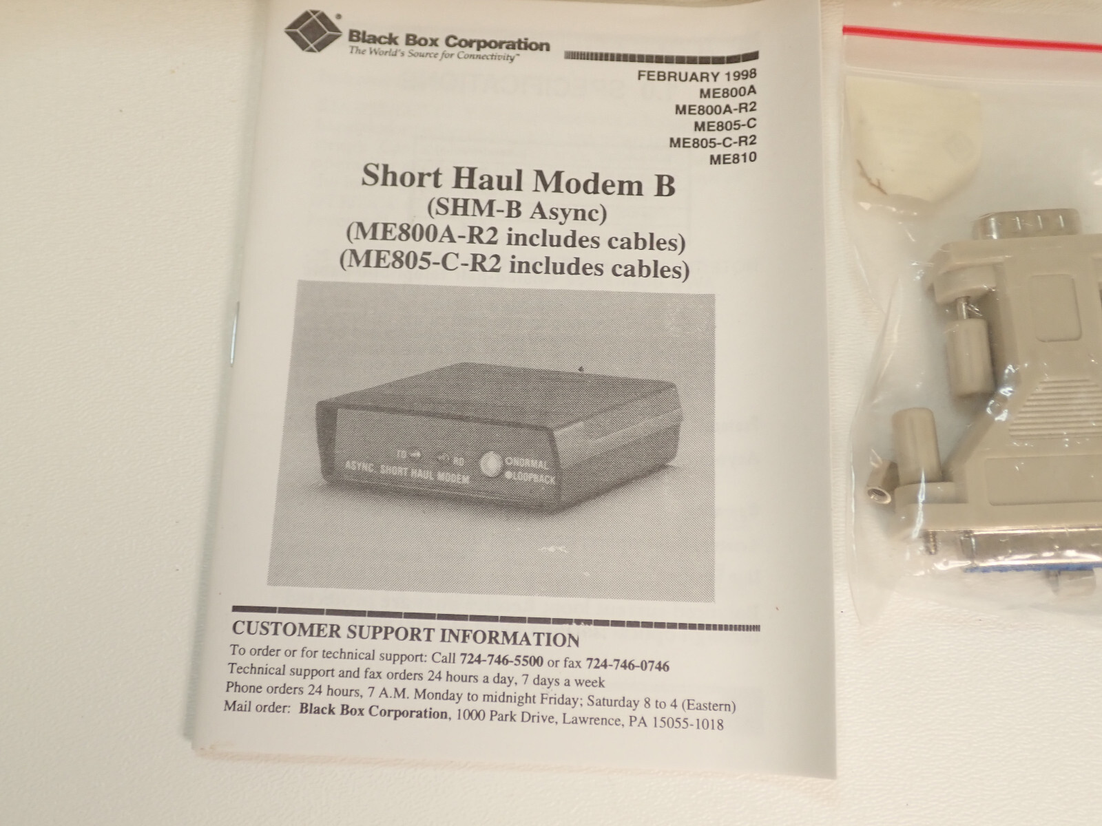 1 – BLACK BOX ME805C-R2 SHORT-HAUL MODEM B