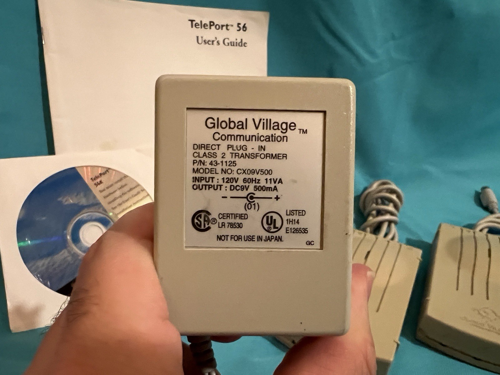 2x Global Village TelePort 56 56K Fax/Modems for Mac w/ 1x Adapter, Accessories