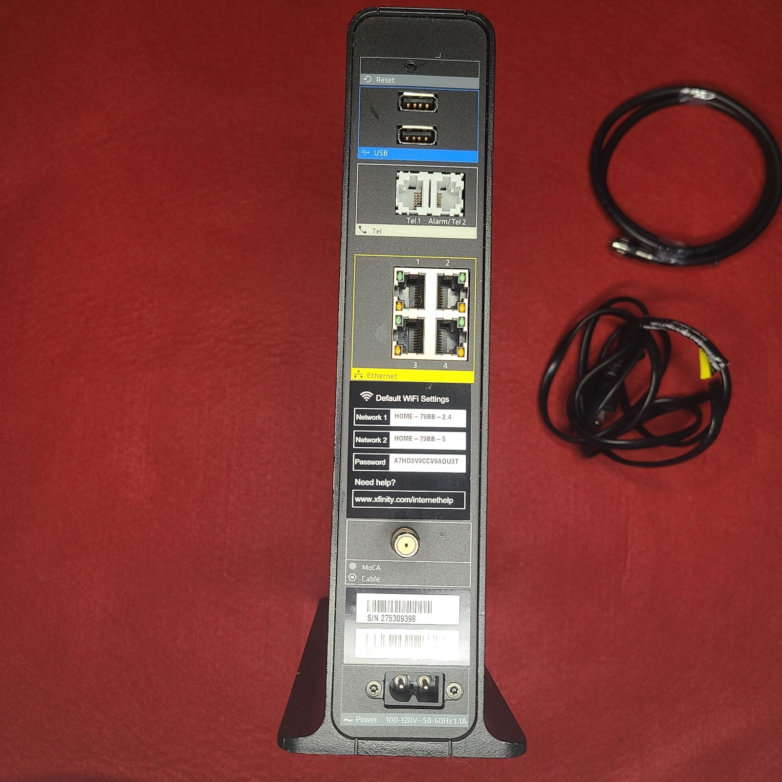 Xfinity DPC3941T DOCSIS 3.0 Dual Band WiFi XB3 Device Type Voice Gateway Router