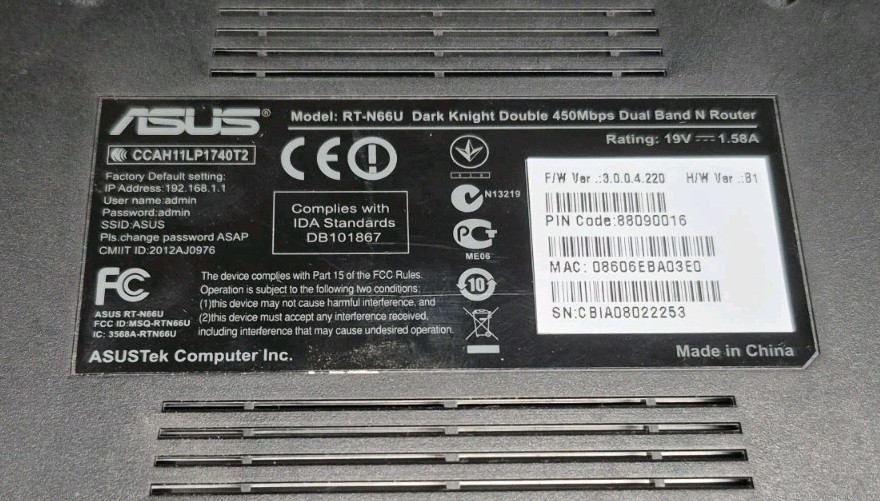 Motorola Cable Modem MB7220 And Asus Router RT-N66U