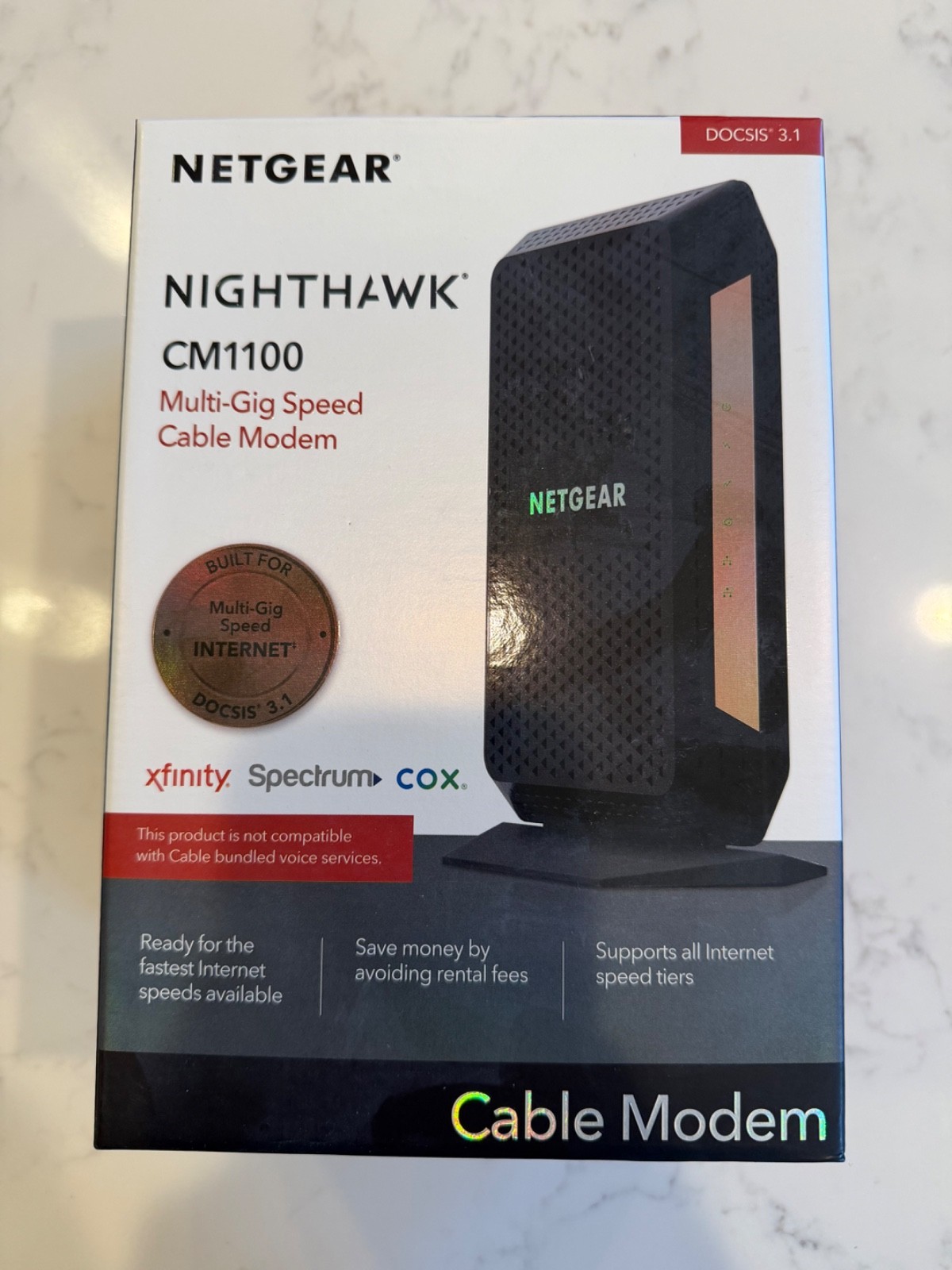Netgear Nighthawk CM1100 Multi-Gig Speed Cable Modem DOCSIS 3.1