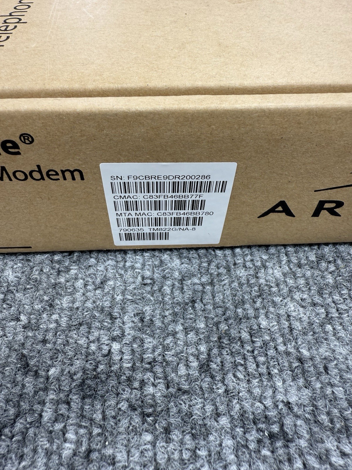 📶 ARRIS TM502G Telephony Cable Modem DOCSIS 2.0 High-Speed Internet