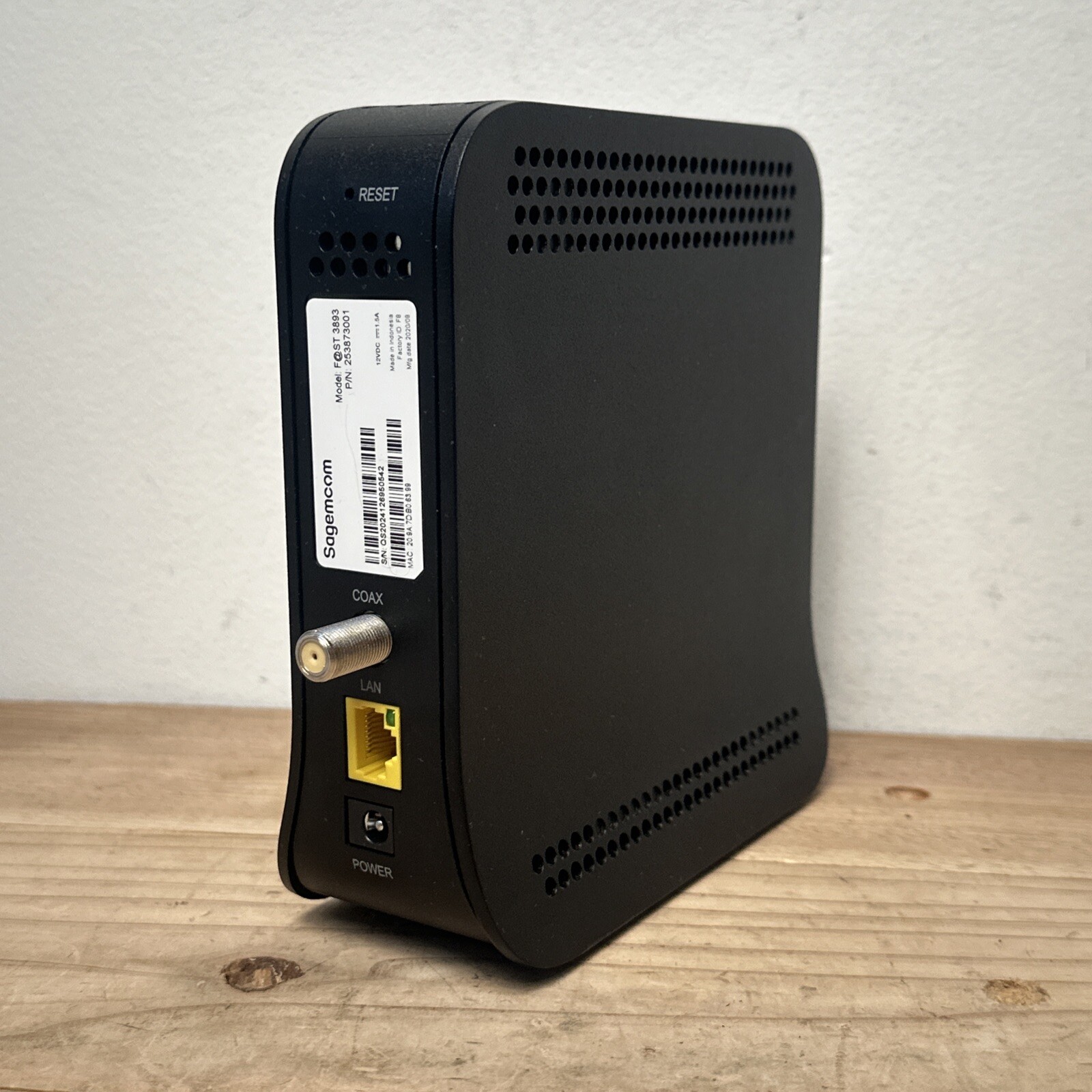 Sagemcom Cable Modem F@ST 3893 *No Power Cord* Used