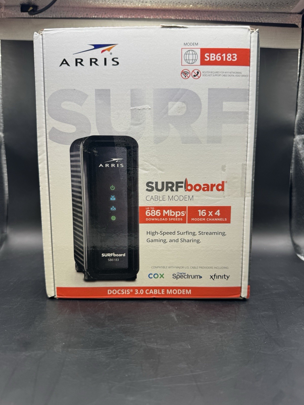 ARRIS SURFboard SB6183 DOCSIS 3.0 Cable Modem -Xfinity Spectrum COX – BLACK