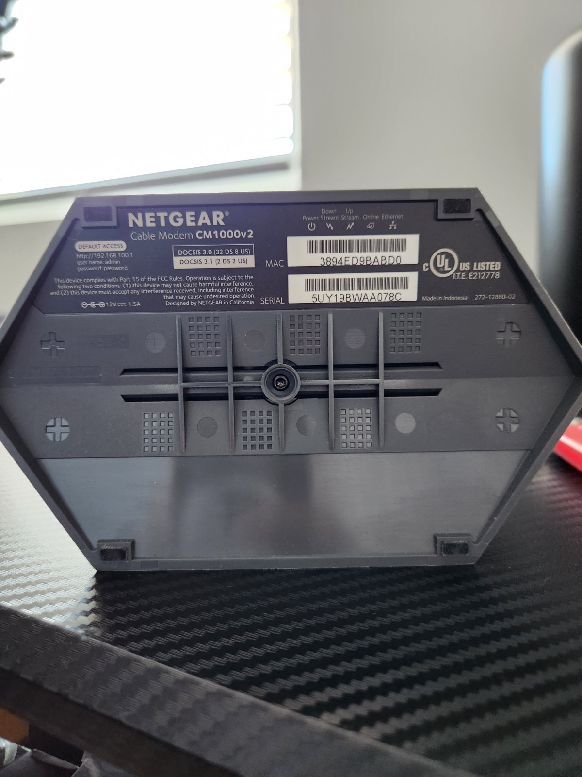 NETGEAR CM1000 Wired-Ethernet (RJ-45) Cable – CM1000100NAS (Black)