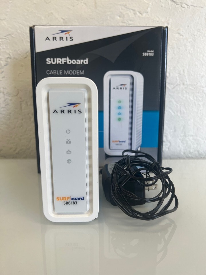 ARRIS SurfBoard SB6183 686 Mbps Cable Modem – White – Used