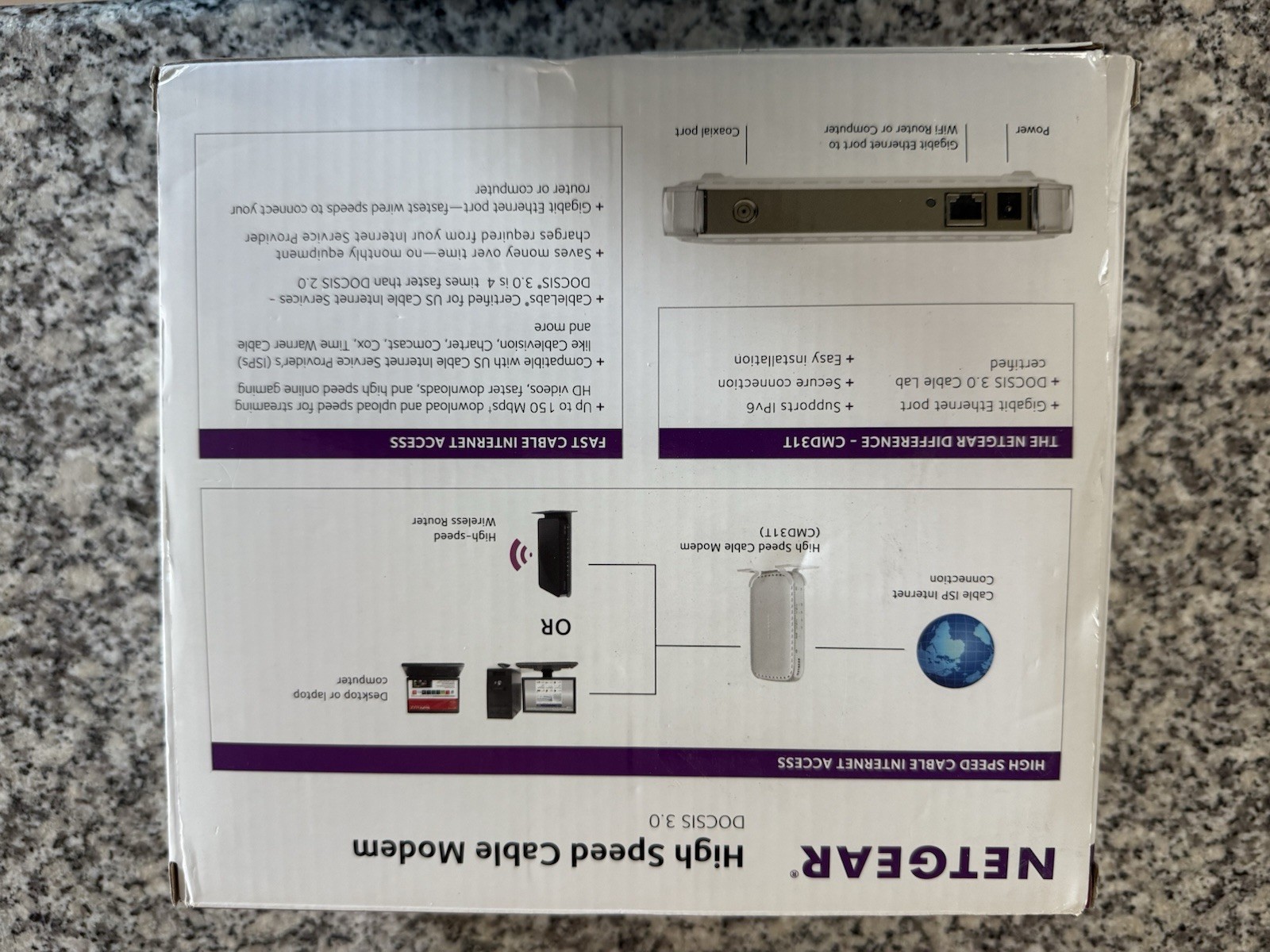 NETGEAR CMD31T-100NAS DOCSIS 3.0 Cable Modem (OPEN BOX)