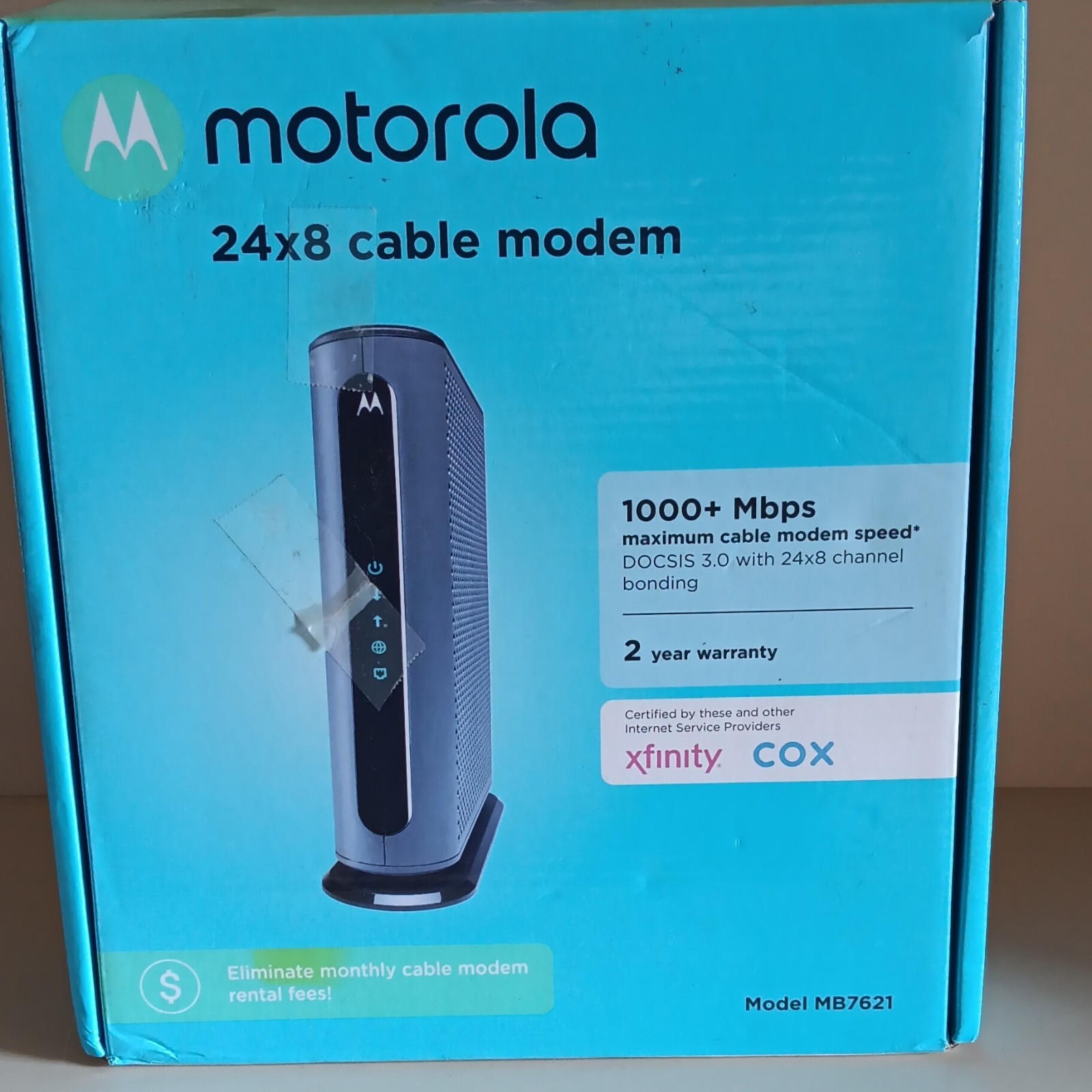 Motorola MB7621 DOCSIS 3.0 24×8 Cable Modem 1000+ Mbps w/ Ethernet