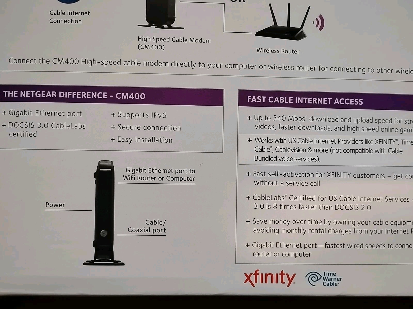 Netgear CM400 High Speed Cable Modem Complete With Instructions