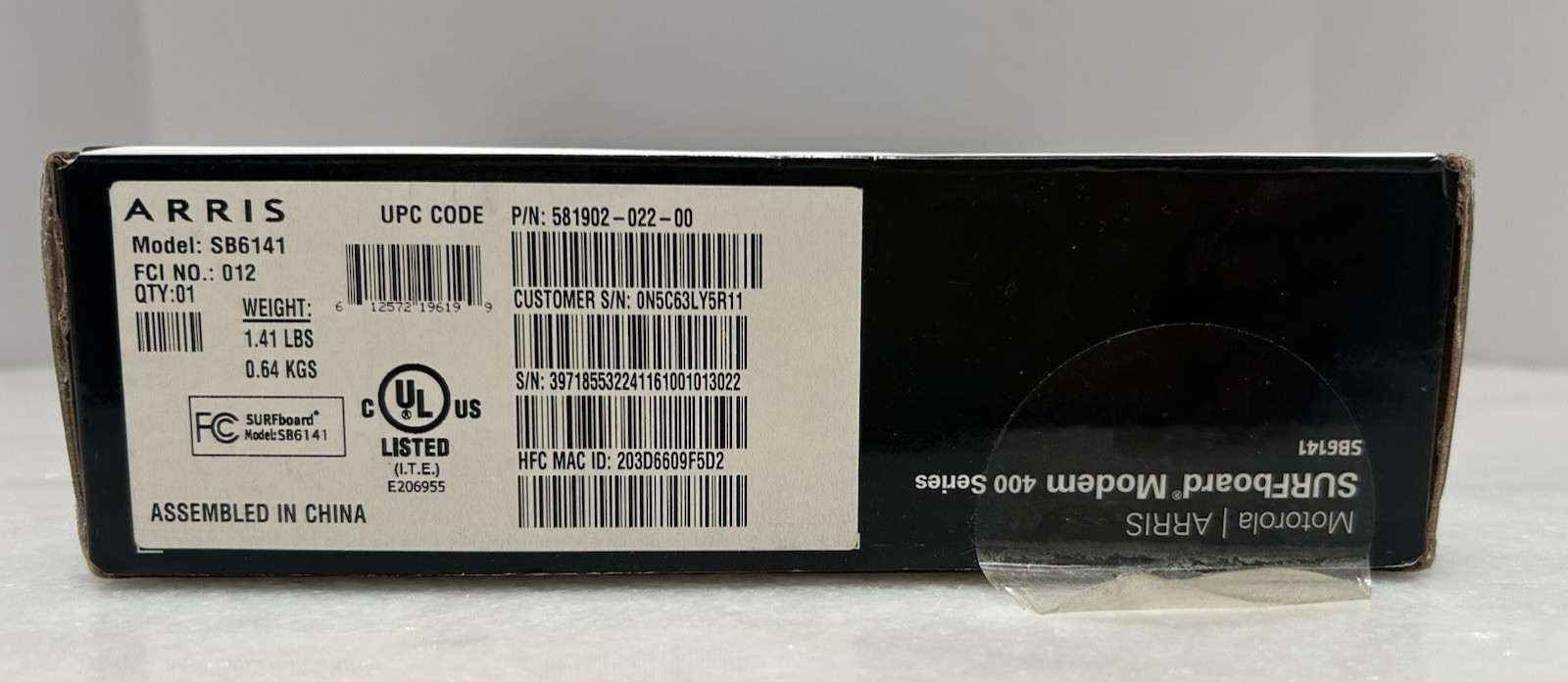 Motorola ARRIS SURFBoard Model SB6141 – DOCSIS 3.0 Cable Modem New Open Box