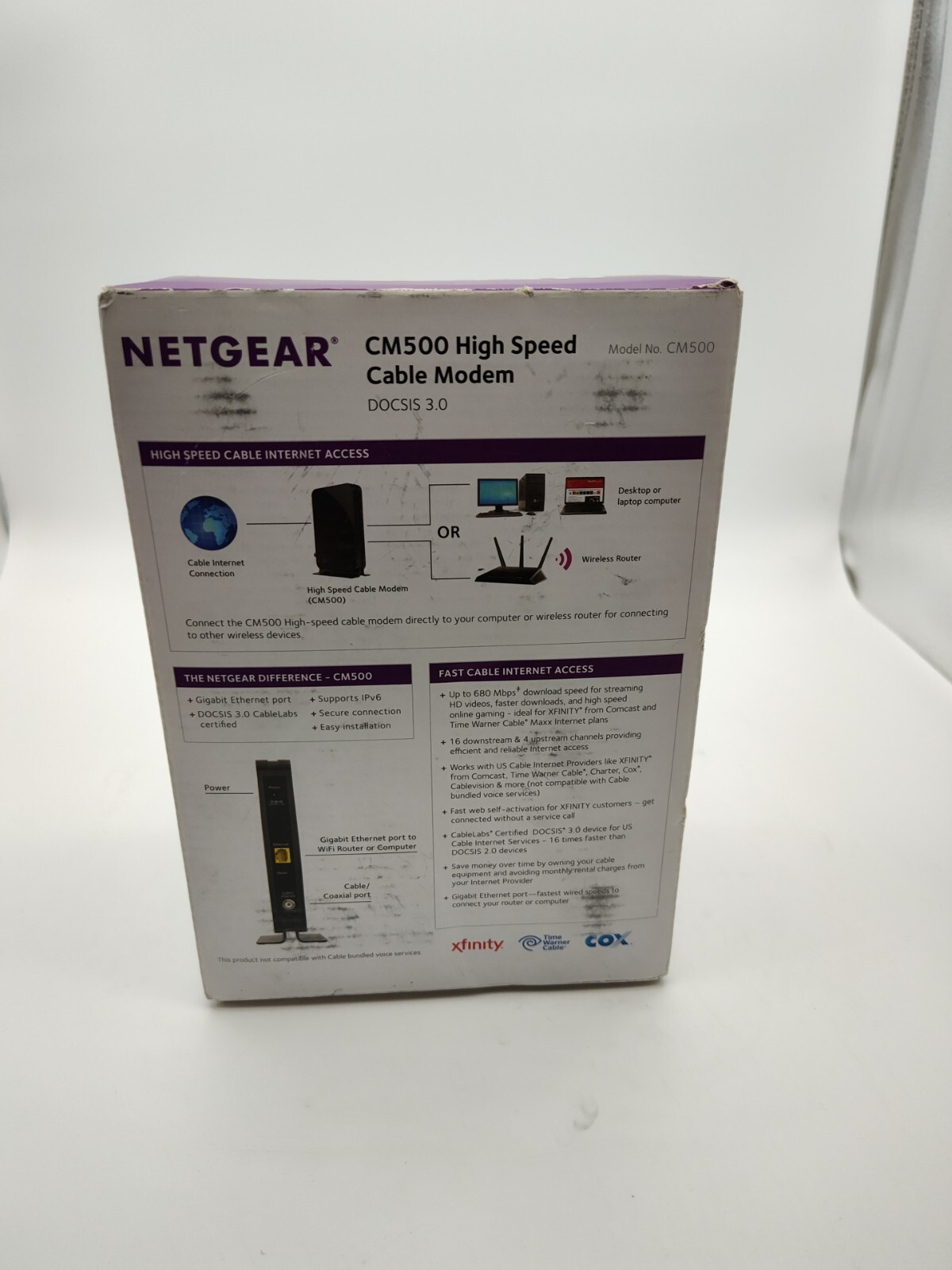 NETGEAR CM500-1aznas 16×4 DOCSIS 3.0 Cable Modem Max Download Speeds of 686 MBPS