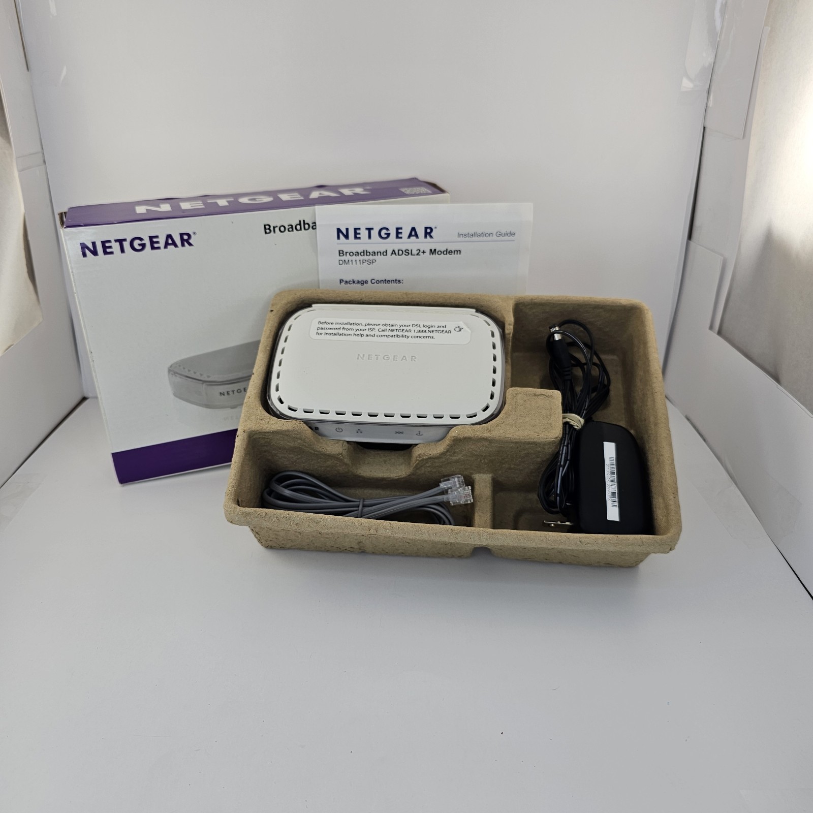 Netgear DM111PSP-100NAS ADSL2+ Wired Modem Single Ethernet Port, DSL Broadband