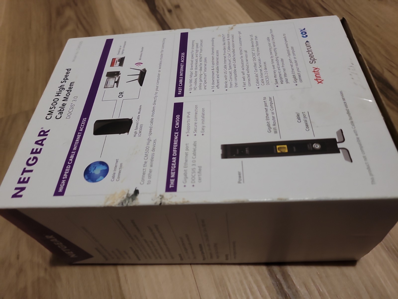 NETGEAR CM500 High Speed Cable Modem 680 MBPS (16×4) DOCSIS 3.0 Black