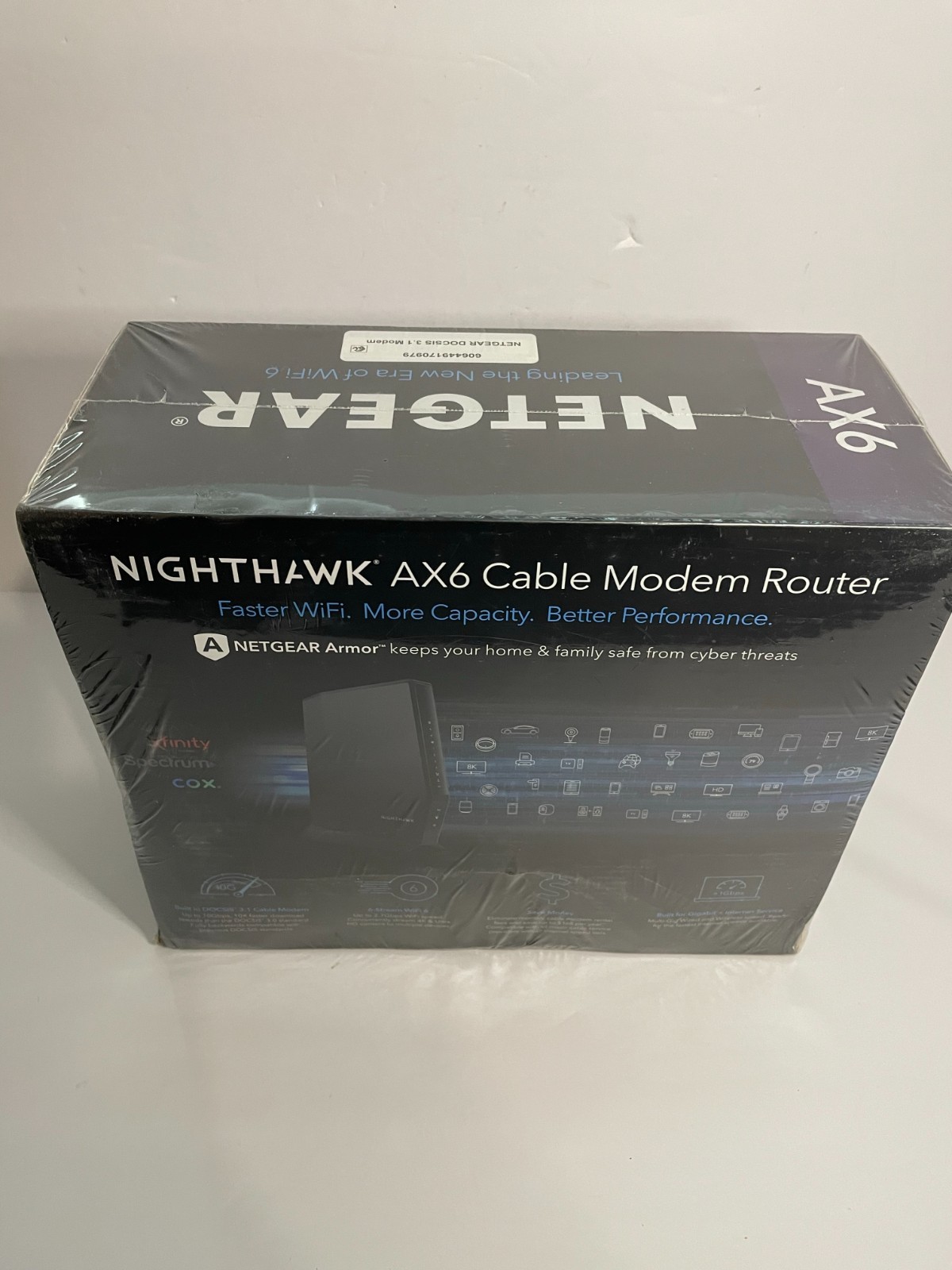 New NETGEAR Nighthawk Dual Band WiFi 6 AX2700 Cable Modem Router Damaged Box