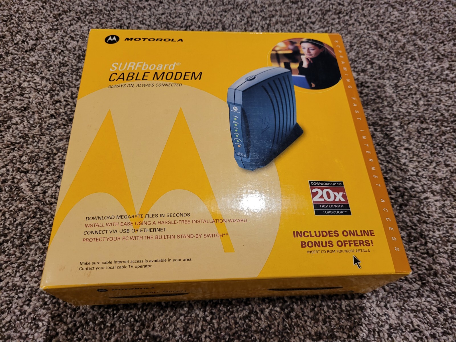 Black Motorola SB5120 SurfBoard Cable Modem