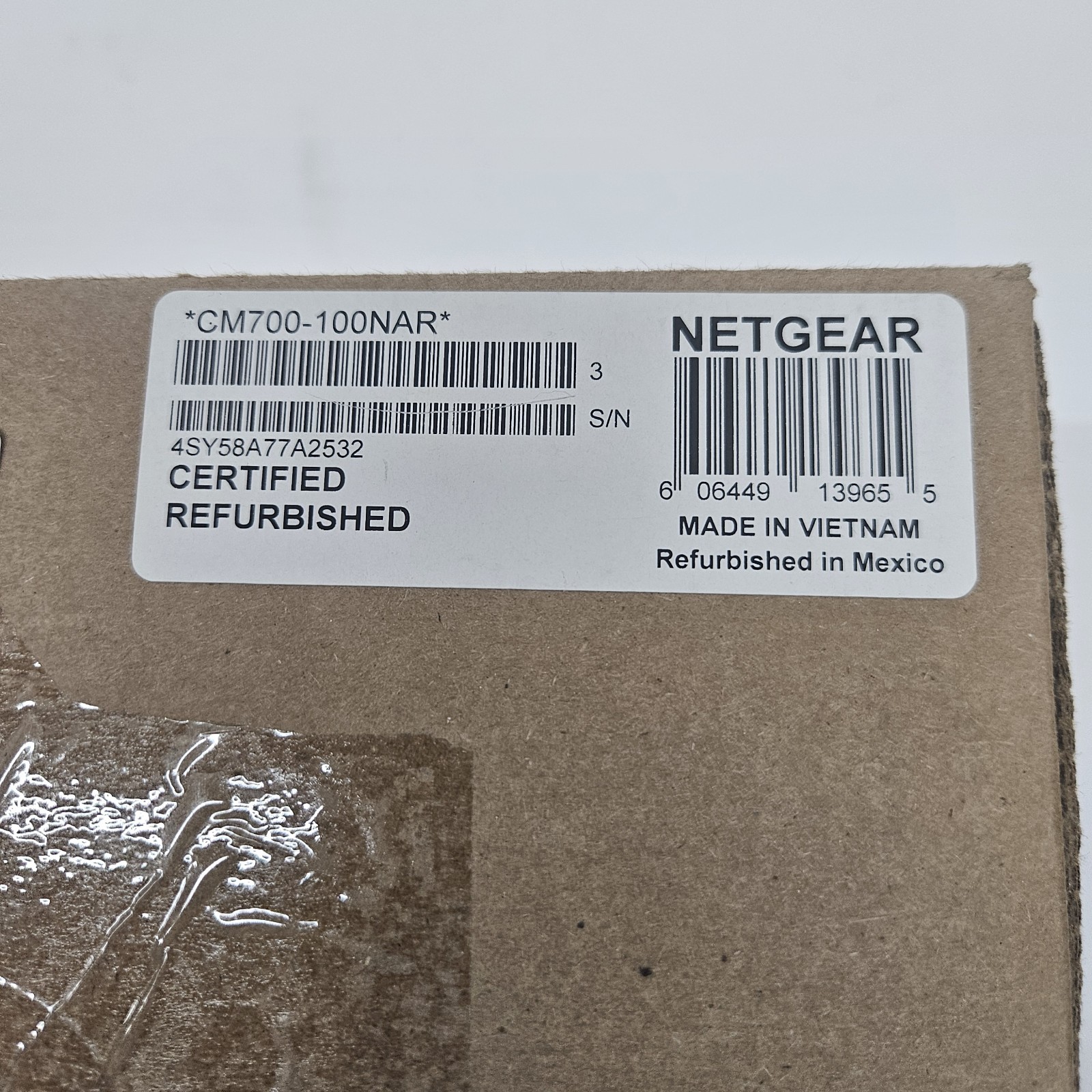 NETGEAR CM700-100NAS Cable Modem (REFURBISHED)