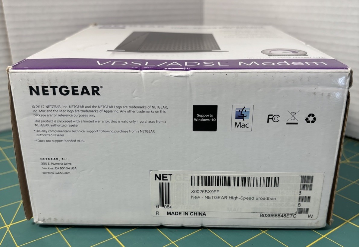 Netgear Broadband High Speed DSL Modem VDSL/ADSL DM200-100NAS NEW Open Box