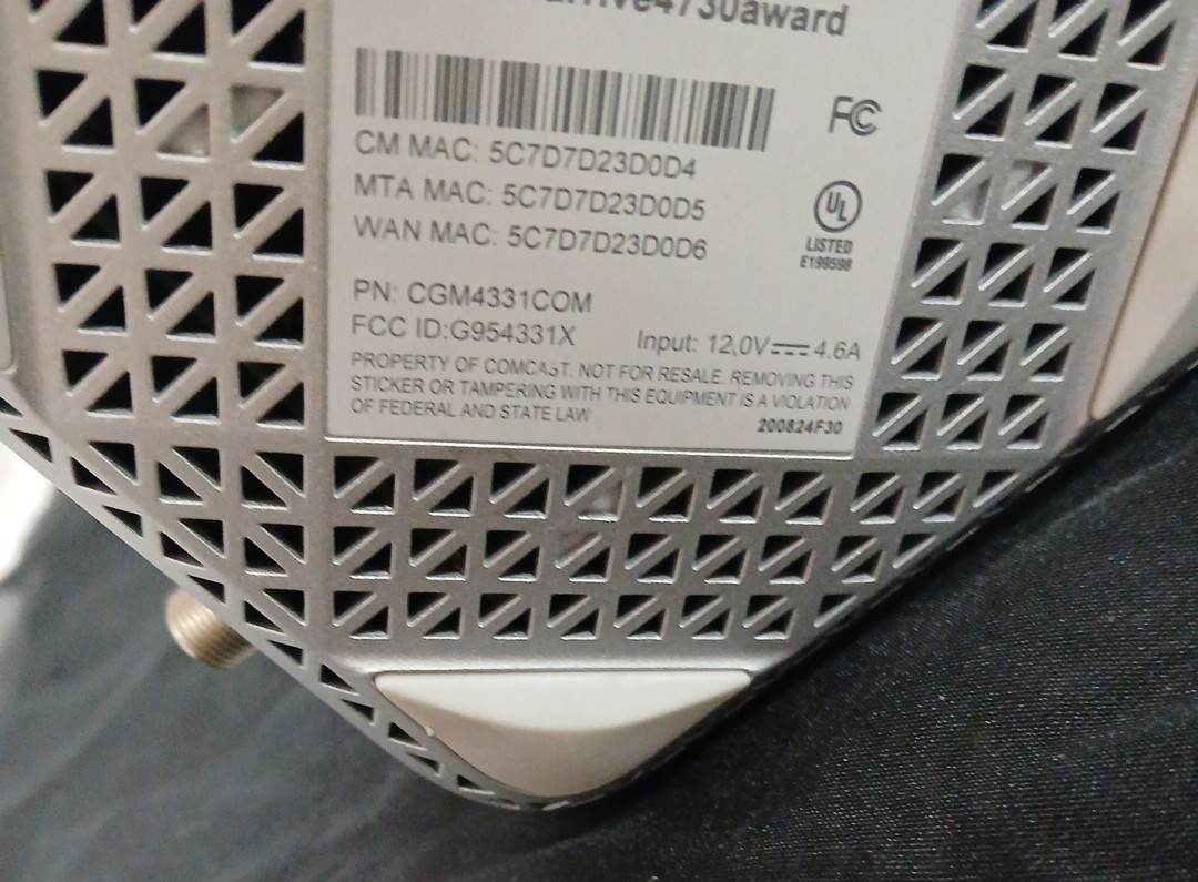 Comcast Xfinity XB7-T GIGABIT Modem WiFi Router W OEM Power Adapter Tested