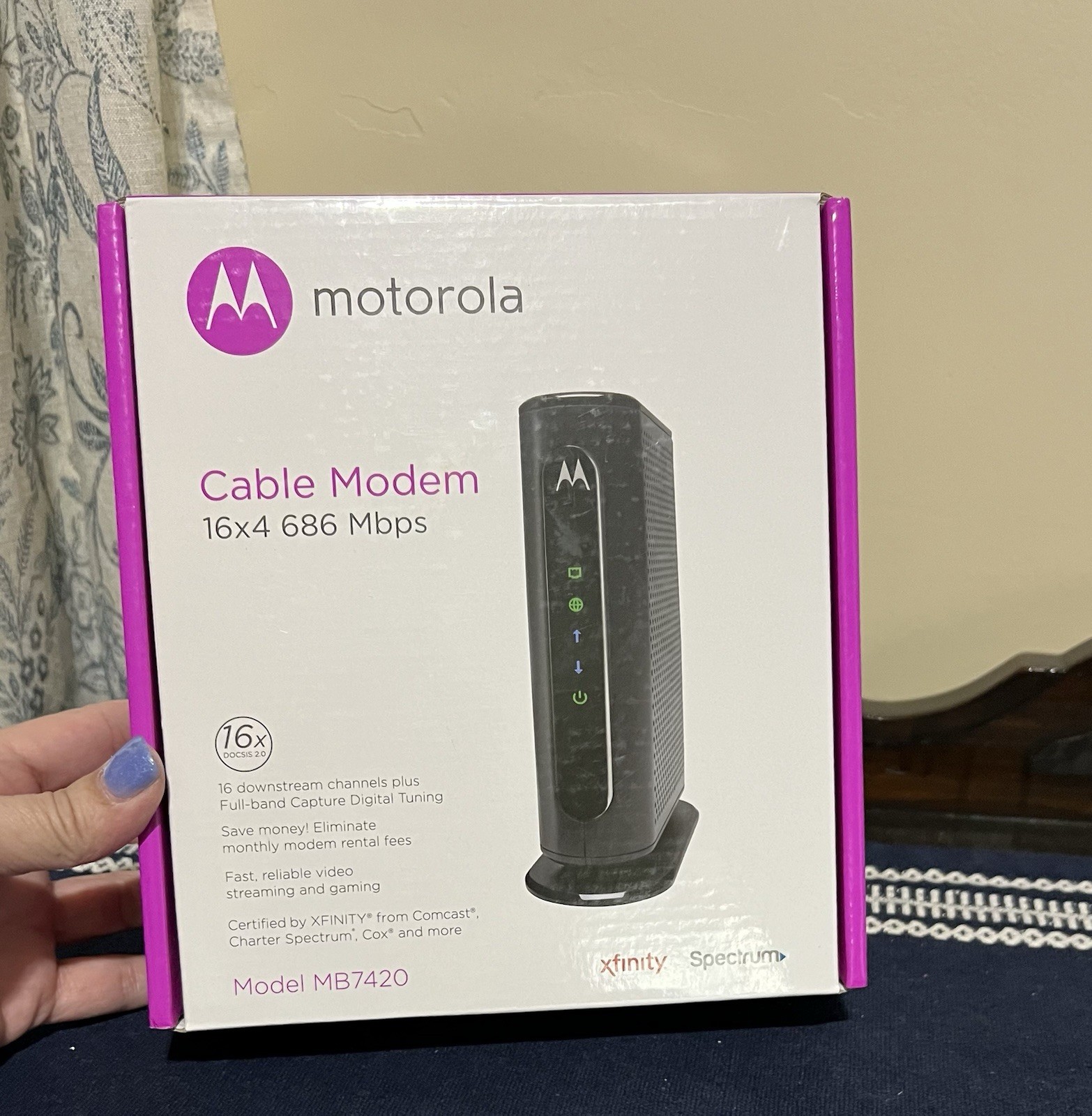 Motorola Cable Modem Model MB7420 16×4 686 Mbps Tested