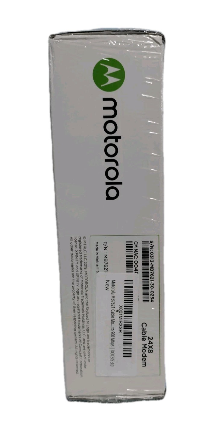 🆕 Motorola 24×8 Cable Modem Model MB7621 DOCSIS 3.0 – AC Adapter, LAN Cable