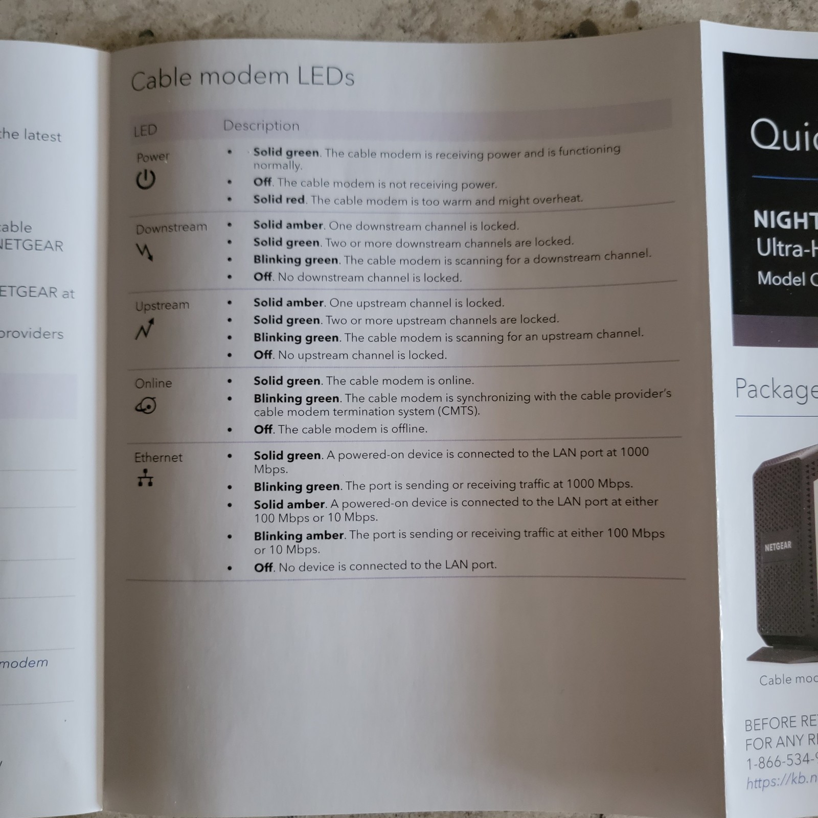 NETGEAR CM1000 DOCSIS 3.1 Cable Modem 1 Gbps Gigabit Ethernet CM1000-100NAS