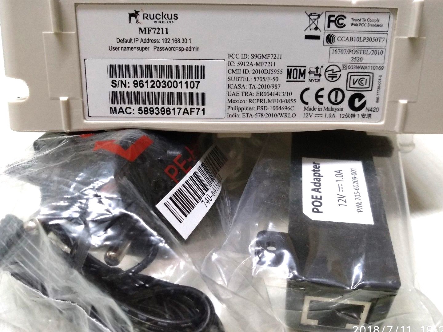 Ruckus MF7211 MediaFlex Smart Wi-Fi Gateway Bridge with Power Supply Pack of 10