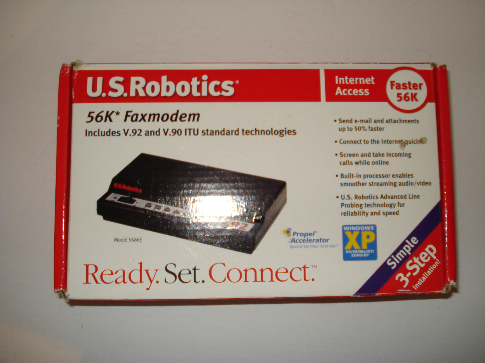 US ROBOTICS 56K MODEM Includes V.92 and V.90 ITU Standard Technologies # 5686E