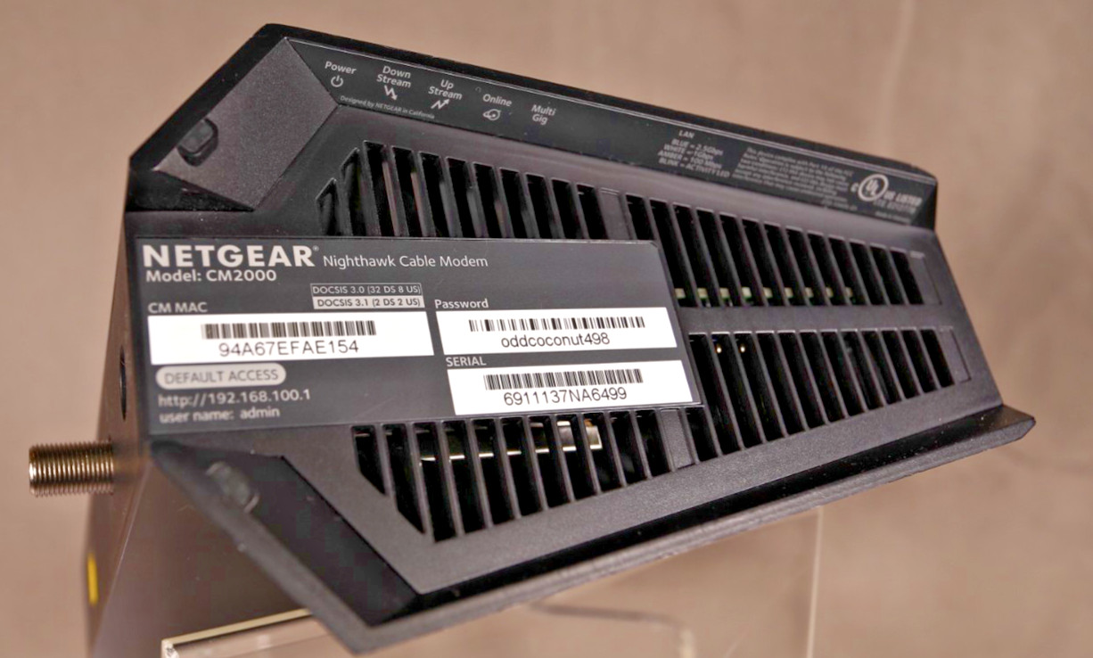 NETGEAR Nighthawk CM2000 DOCSIS 3.1 Cable Modem – Tested – No Box