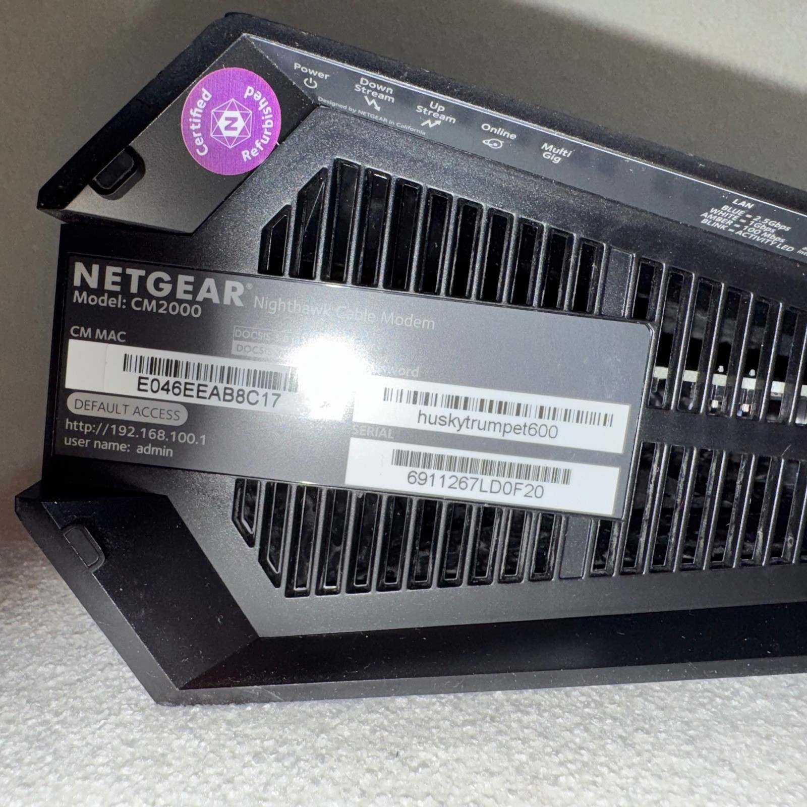 NETGEAR CM2000 Nighthawk DOCSIS 3.1 – 2.5 Gbps Internet Speed Cable Modem