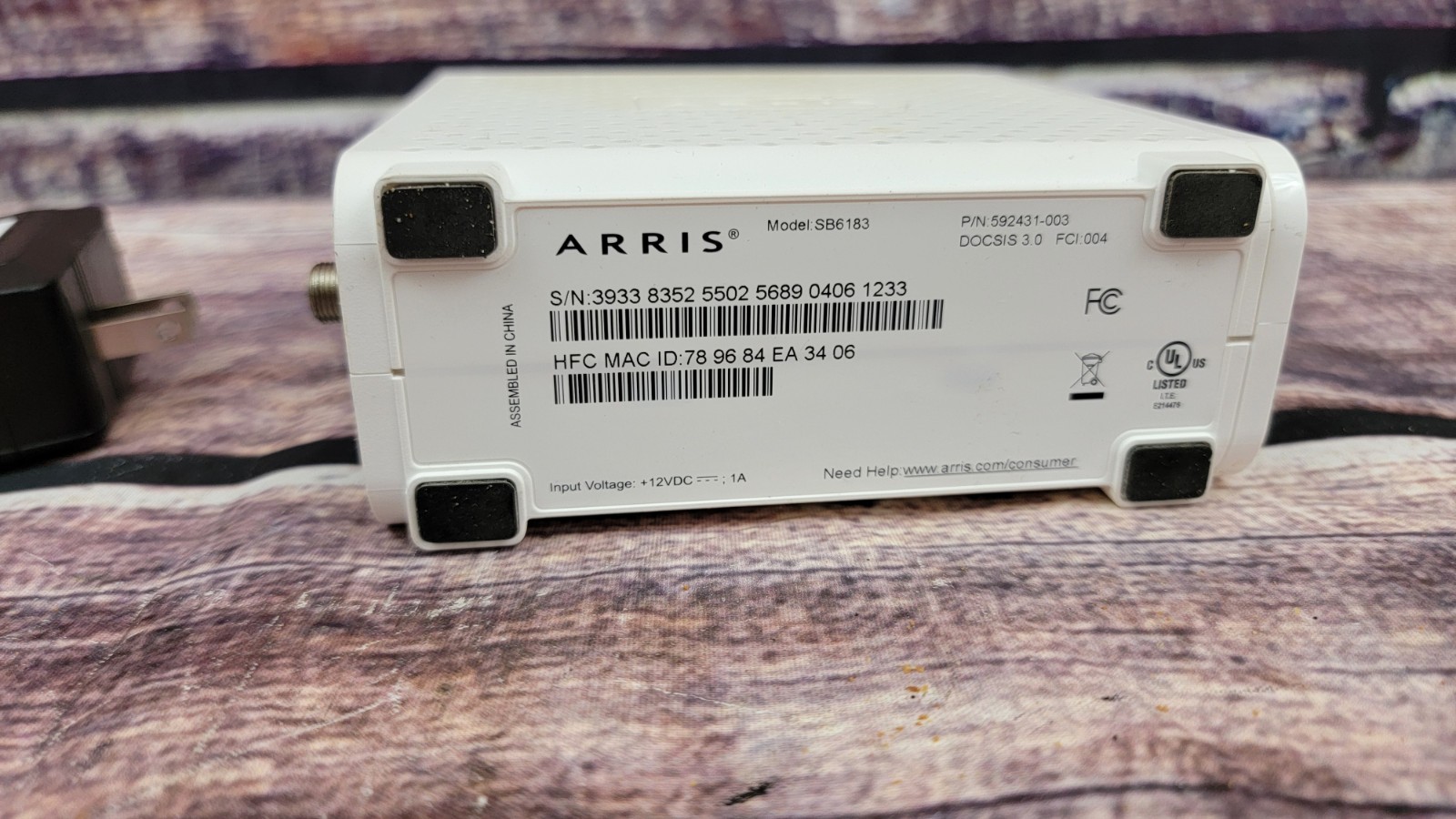 ARRIS Surfboard SB6183 DOCSIS 3.0 Cable Modem, White