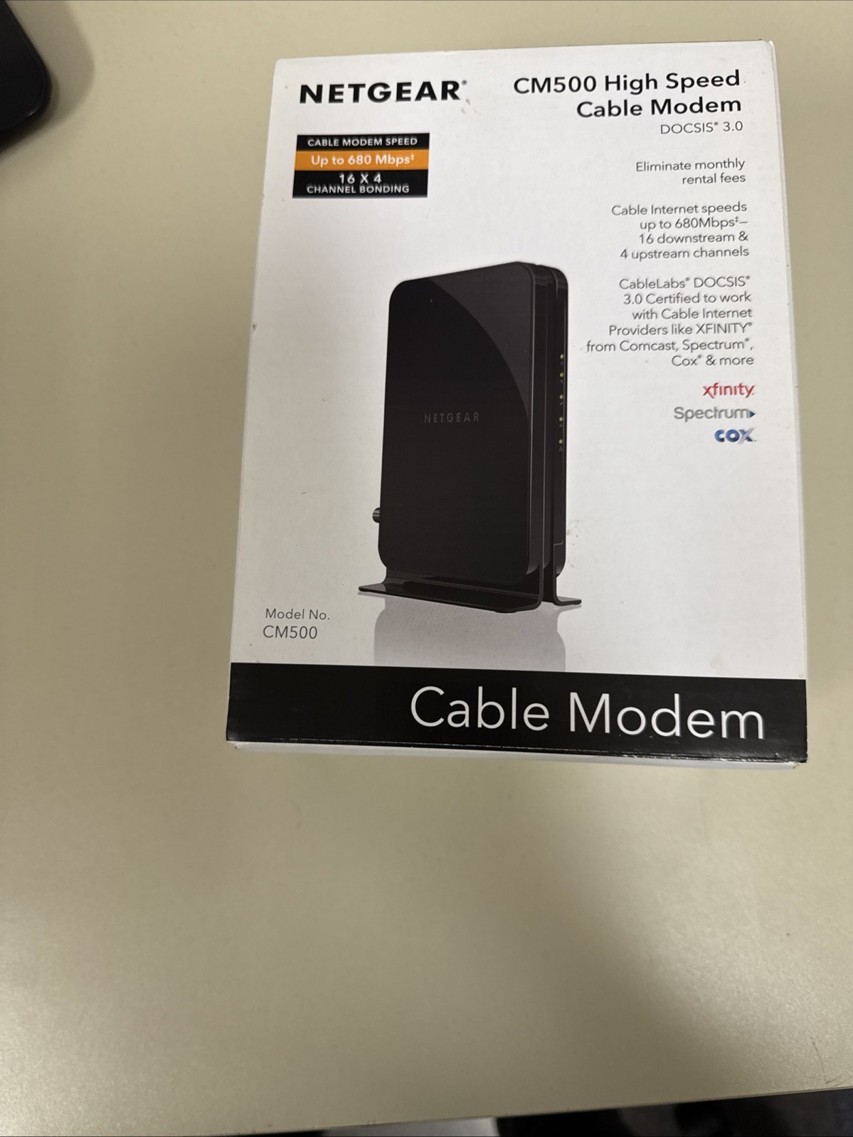 Netgear Model CM500 High Speed Cable Modem Speed Up to 680 Mbps