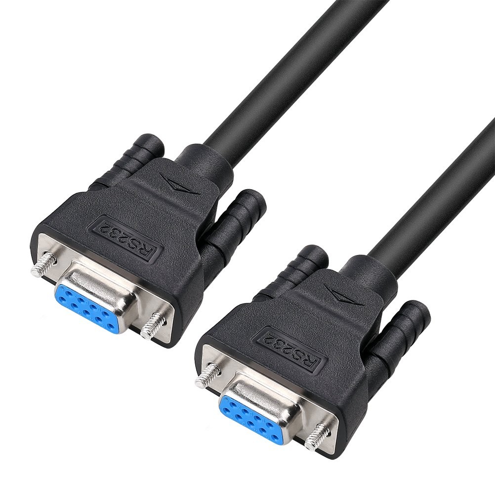 15ft DB9 RS232 Serial Cable Female to Female Null Modem Cord TX RX Crossover
