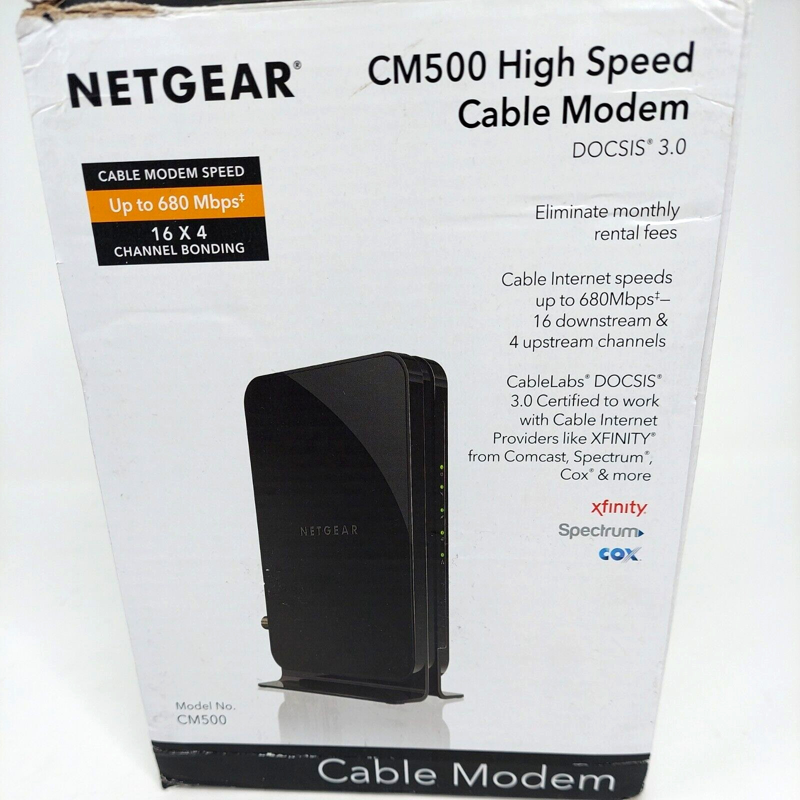 NETGEAR CM500-1AZNAS 16×4 DOCSIS 3.0 Cable Modem Max Download Speeds 686mbps