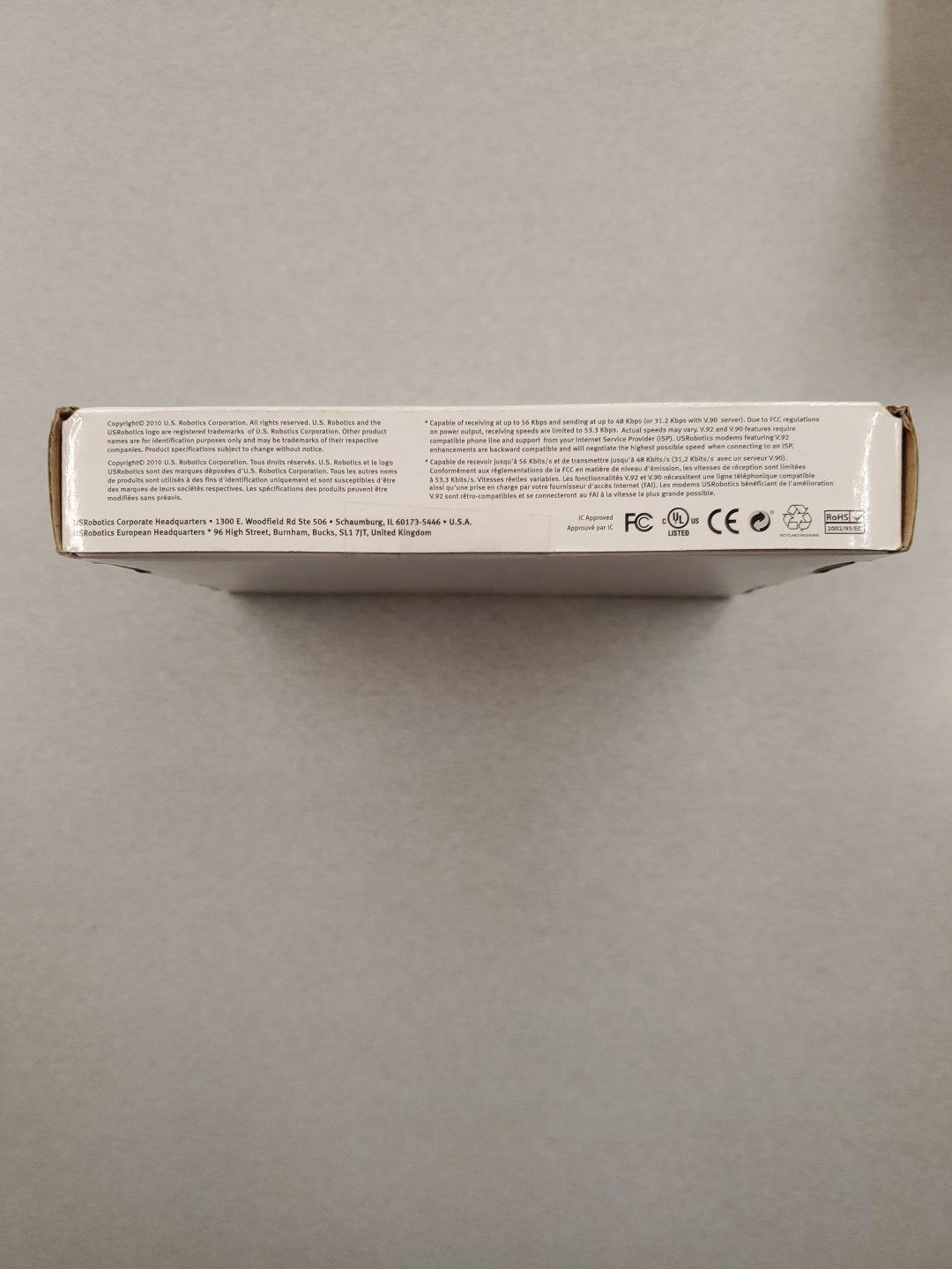 US Robotics 56K V92 USB Soft Modem USR5639 G2U