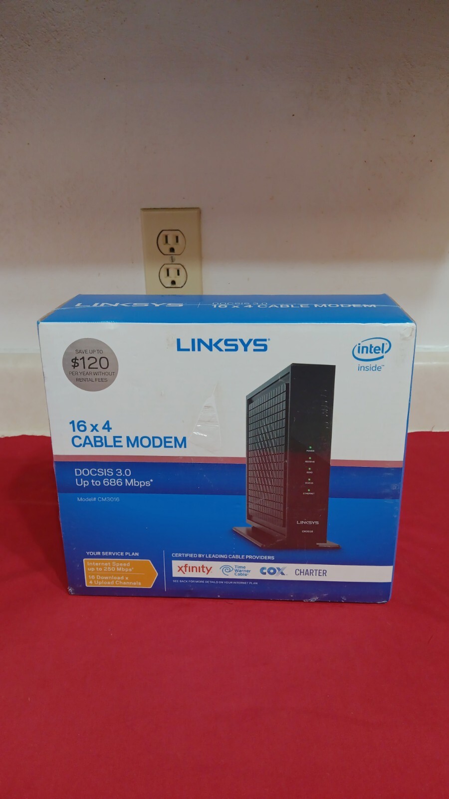 Linksys Docsis 3.0 16×4 Cable Modem Intel CM3016 New & Sealed